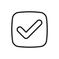 Checkmark icon vector in white background