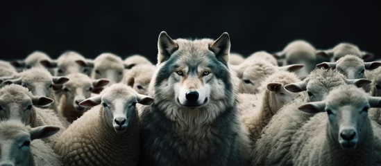 Foto op Plexiglas Deceptive wolf in sheep s clothing © AkuAku