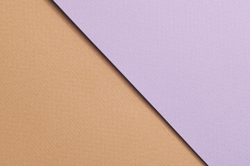 Rough kraft paper background, paper texture lilac beige colors. Mockup with copy space for text.