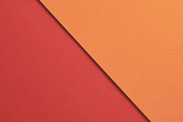 Rough kraft paper background, paper texture orange red colors. Mockup with copy space for text.