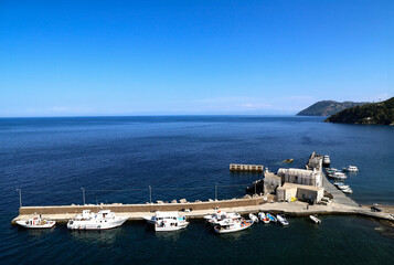 seascape the port of Porto Ferraio on the island of Elba Italy