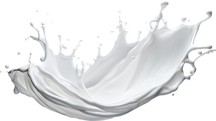 Splash of milk. Transparent background.