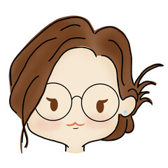 The face character icon of female.