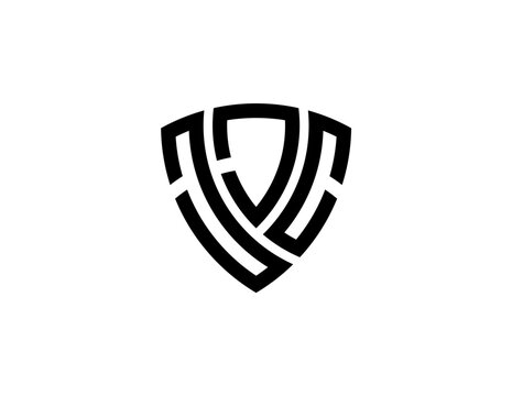 JJC creative letter shield logo design vector icon illustration