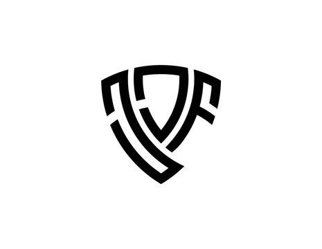 JJF creative letter shield logo design vector icon illustration