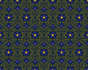 The pattern of beautiful floral motifs is seamless, neatly arranged without being continuous
