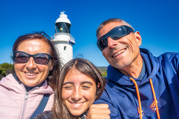 Happy family at Cape Naturaliste Lighthouse, Western Australia