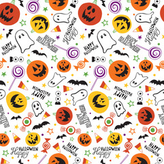 Obraz premium Seamless Fun Halloween Icons