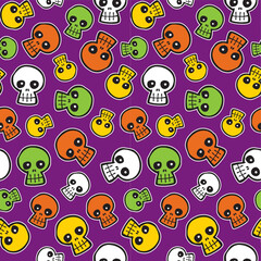 Seamless Funky Halloween Skulls