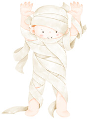 halloween mummy cartoon