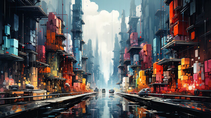 Obraz premium colorful city