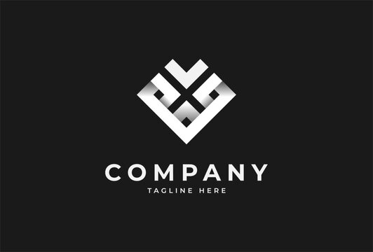 Initial XV or VX logo. monogram logo design combination of letters X and V. vector illustration