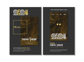 cover design welcoming the new year 2024. with a rare ornate frame. cover design for posters, covers and more. Christmas.