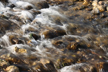 A fast flow of water from a holy spring between the villages of Efremovskie Khutora and Volokhovskie settlements in the Ryazan region