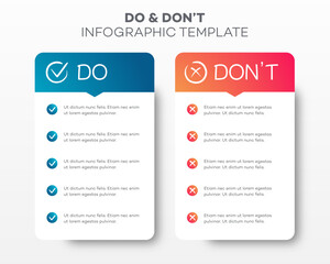Do and dont infographic template vector 10 eps