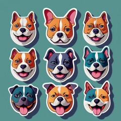Fototapeta premium Funny Dogs Stickers Set