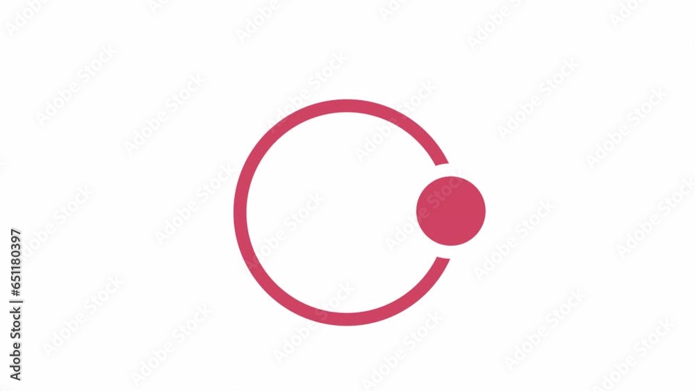 Poster circular loader with rotating dot 2d loading animation. spin circle animated cartoon preloader, flat