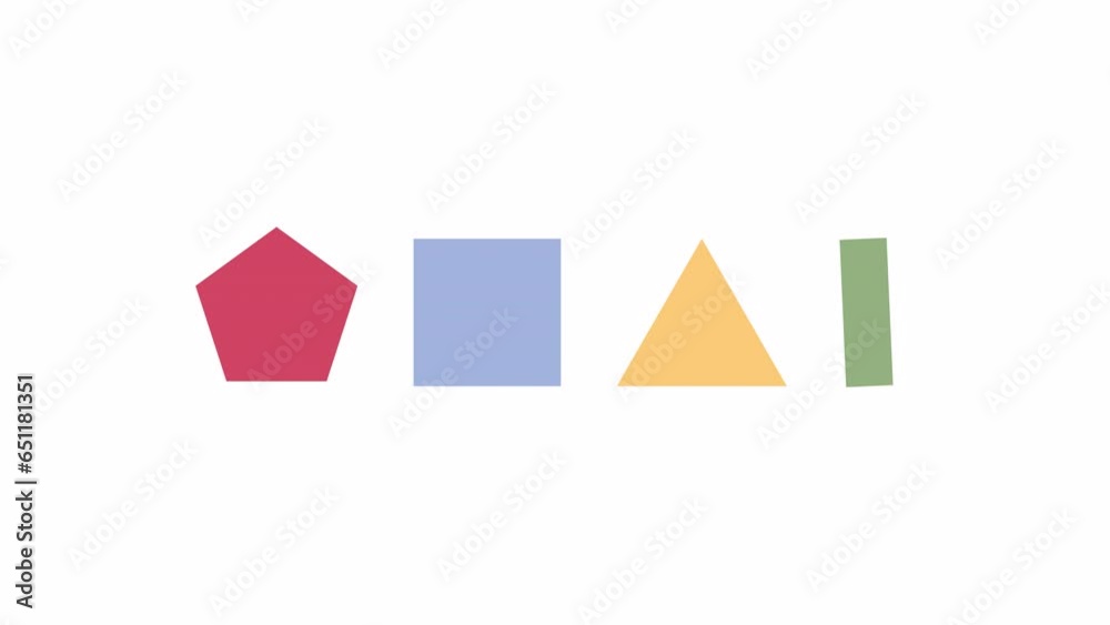 Poster geometric shapes rotating 2d loading animation. geometry forms transform animated cartoon preloader,