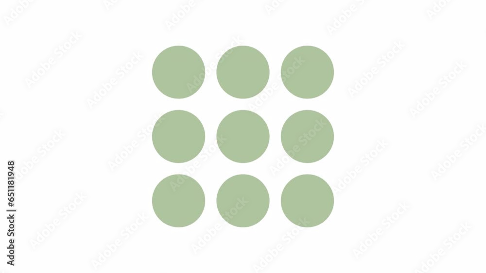 Poster square dots flickering 2d loading animation. circles blinking animated cartoon preloader, flat ui el