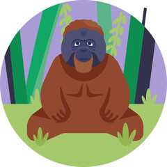 Gorilla Vector Icon - Capture the raw power and grace of the gorilla with this stunning vector icon. Perfect for wildlife-themed designs and conservation campaigns.