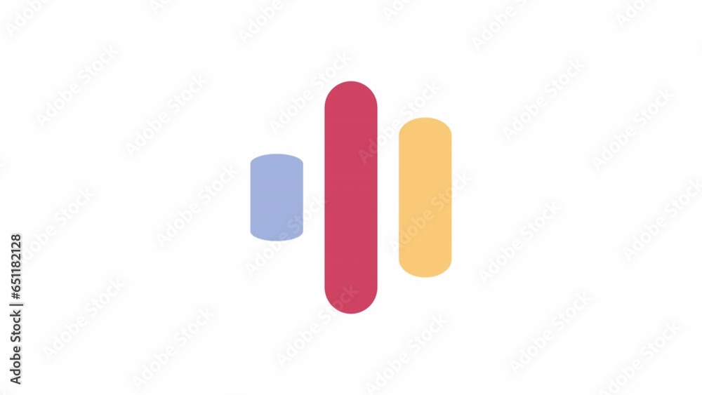 Poster bar variations 2d loading animation. music sound waves animated cartoon preloader, flat ui element 4
