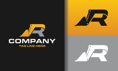 letter R Site Loader construction logo