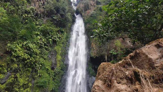 Closeup of Curug Bajing waterfall