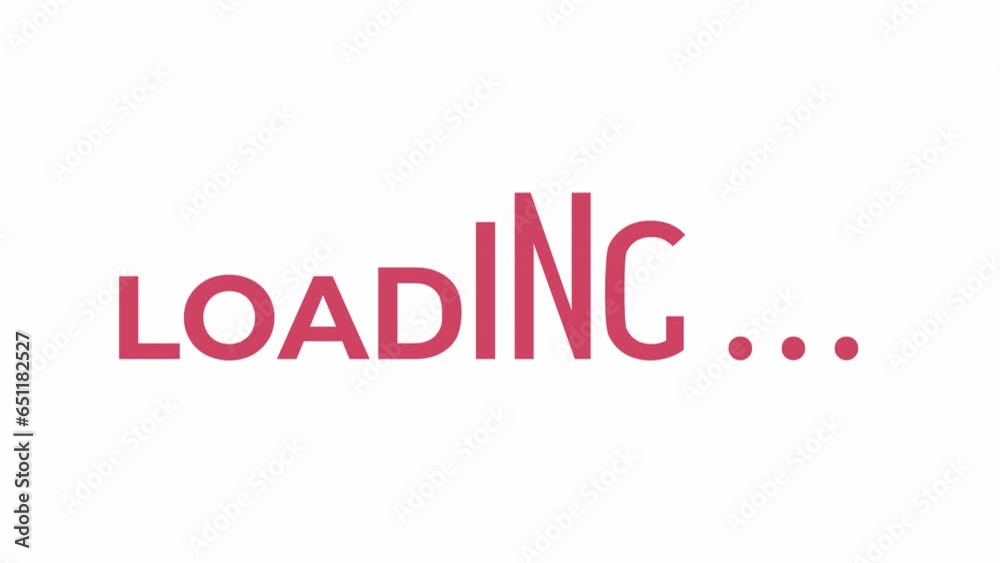Fototapete stretching letters 2d loading text animation. scaling text vertically animated cartoon preloader, fl