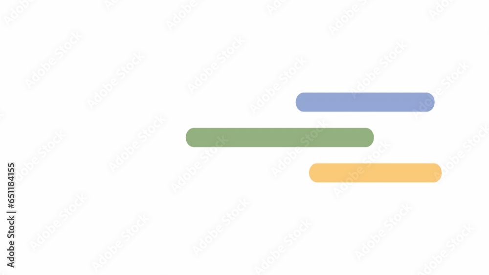 Fototapete three lines sliding side to side 2d loading animation. horizontal animated cartoon preloader, flat u