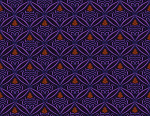 The pattern of beautiful floral motifs is seamless, neatly arranged without being continuous
