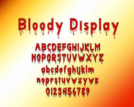 Bloody alphabet font vector scary terrible.