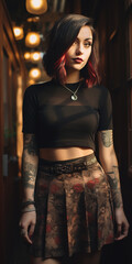 Attractive young woman with tattoo