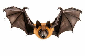 Spectacled flying fox isolated on a white background