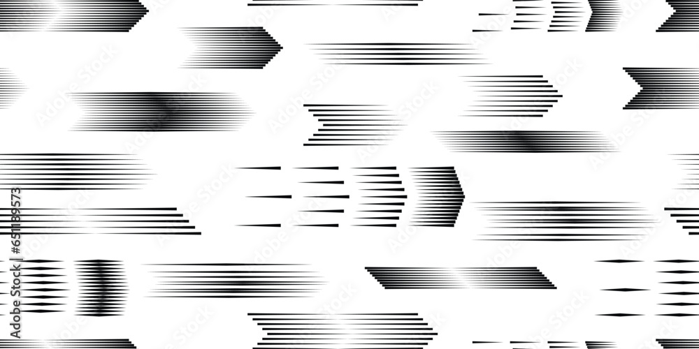 Poster seamless pattern with speed lines . fabric pattern with striped design elements .repeating black fas