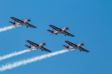 Airplane squad flying in formation