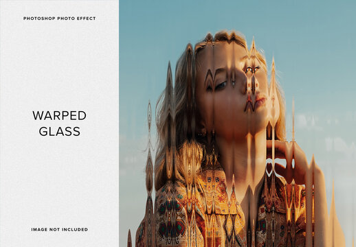 Warped Glass Image Effect Mockup
