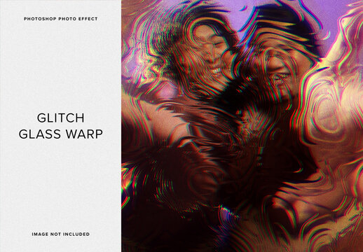 Glitch Glass Image Effect Mockup