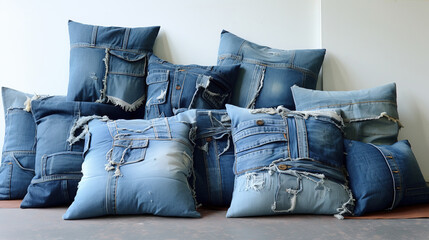 Cozy Pillows Made From Old Jeans