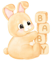 Fototapeta premium watercolor bunny
