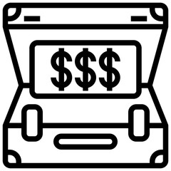 Money bag filled outline icon,linear,outline,graphic,illustration