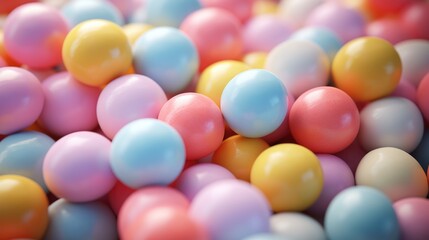 Fototapeta na wymiar A close up of a pile of candy balls