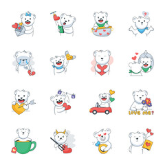 Pack of 16 Flat Love Stickers 


