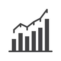 Business chart icon symbol image vector. Illustration of the diagram graphic statistics design image