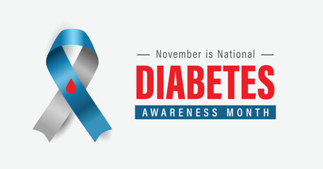 National Diabetes Awareness Month. Observed in November. Vector banner.