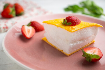 Japanese Sweet Omelette. Japanese dessert made just with eggs in different textures.