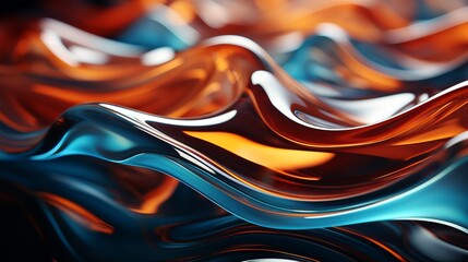 A vibrant abstract painting of a liquid flame bursting with energy and color captivates the senses - obrazy, fototapety, plakaty