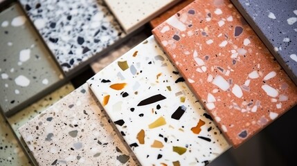 Porcelain stoneware tiles in a store