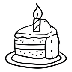 Hand drawing style of cake vector. It is suitable for food icon, sign or symbol.