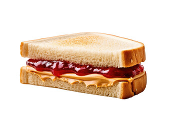 Peanut Butter and Jelly Sandwich Isolated on a Transparent Background 