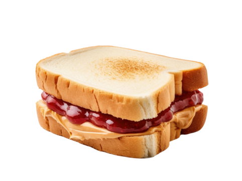 Peanut Butter and Jelly Sandwich Isolated on a Transparent Background  - Powered by Adobe